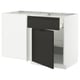 Modern kitchen unit, METOD line, white with black accents, flat design, sleek drawer and door fronts.