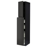 Modern black kitchen cabinet with matte finish & handle-less design