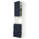 METOD / MAXIMERA Hi cab f micro combi w door/3 drwrs, white Axstad/matt blue, 60x60x240 cm