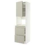 METOD / MAXIMERA Hi cab f micro combi w door/3 drwrs, white/Stensund beige, 60x60x220 cm