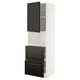 METOD kitchen unit: white & black, modern design, 3 sections, 2 drawers, beveled edges.