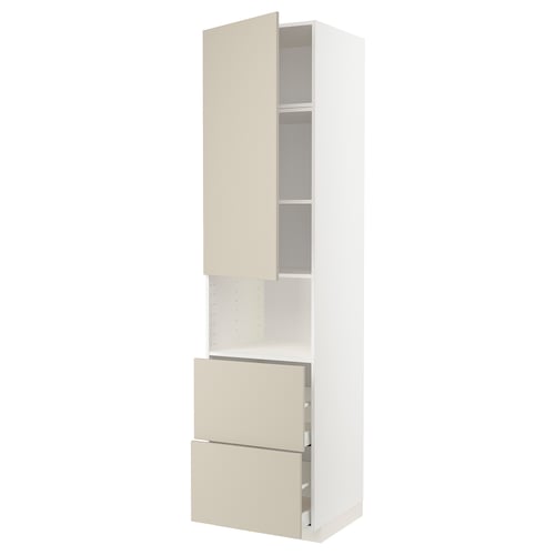Beige kitchen unit with drawers and cabinet