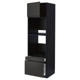 Black ikea METOD kitchen unit with drawers and shelves, sleek modern design.