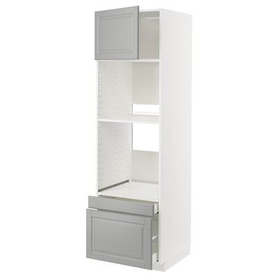 METOD kitchen unit, grey and white, open with adjustable shelf, modern minimalist design.