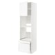 Ikea METOD white kitchen unit with open shelves and drawer.