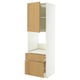 METOD / MAXIMERA Hi cab f ov w dr/2 frnt/1 m/1 h drw, white/Sinarp oak veneer, 60x60x200 cm