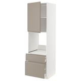 Grey-beige METOD kitchen unit with drawers and cabinet