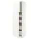METOD / MAXIMERA Hi cab w 2 doors/4 drawers, white/Aspudden matt white, 60x60x200 cm