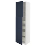 Ikea METOD kitchen unit in blue with adjustable shelves.