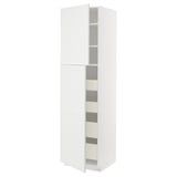 White METOD kitchen cabinet with pull-out drawers and shelves.