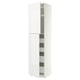 METOD / MAXIMERA Hi cab w 2 doors/4 drawers, white/VOXTORP high-gloss white vertical handle, 60x60x240 cm