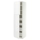 METOD / MAXIMERA Hi cab w 2 doors/4 drawers, white/VOXTORP high-gloss white vertical handle, 60x60x220 cm