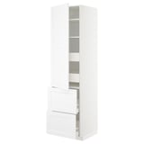 White METOD kitchen cabinet with doors and drawers, modern design.