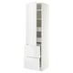 METOD / MAXIMERA Hi cab w shlvs/4 drawers/dr/2 frnts, white/VOXTORP high-gloss white vertical handle, 60x60x220 cm