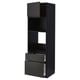 Black METOD kitchen unit with two drawers and an open shelf.