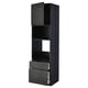 METOD kitchen unit in black with drawers, shelves, and modern design.