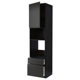 Black kitchen unit: METOD with upplöv matte fronts, drawers, and shelves.