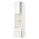 White METOD kitchen unit with cabinets, shelves, and drawers.