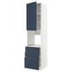 METOD kitchen unit, blue axstad, white & blue, tall & slim, shelves & drawers.
