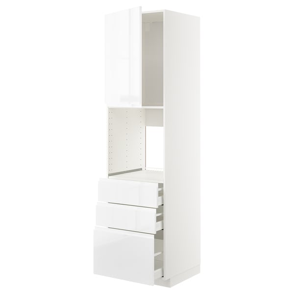 METOD kitchen unit, white, modern design, high gloss finish.