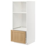 White METOD kitchen unit with oak door.