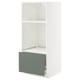 Ikea METOD white cabinet with green drawer, minimalist design.