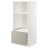 White METOD kitchen unit with beige drawer, rectangular shape, and modern design.