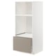 METOD cabinet: white, grey-beige drawer, minimalist