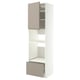 METOD / MAXIMERA High cabinet f built-in appliances, white/Upplöv matt dark beige, 60x60x220 cm