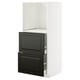 Ikea METOD black drawer unit, sleek modern design, white cabinet, two black drawers.