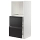 METOD kitchen unit with matte black drawers, sleek design.