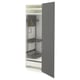 METOD / MAXIMERA High cabinet with cleaning interior, white/VOXTORP dark grey vertical handle, 60x60x200 cm