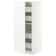 METOD / MAXIMERA High cabinet with drawers, white/Aspudden matt white, 60x60x140 cm