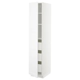 METOD white kitchen cabinet, sleek design with adjustable shelves, includes drawer.