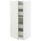 White METOD kitchen unit with adjustable shelves and soft-closing drawers.