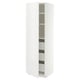 METOD / MAXIMERA High cabinet with drawers, white/VOXTORP high-gloss white vertical handle, 60x60x200 cm