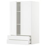 METOD white kitchen cabinet with drawers and shelves.