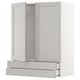 White METOD kitchen cabinet with beveled edges and two drawers.