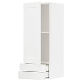METOD white cabinet with drawers and shelf, modern kitchen storage unit.