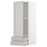 White METOD kitchen cabinet with drawers, minimalist design.