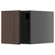 Modern dark gray and brown wooden kitchen cabinet.
