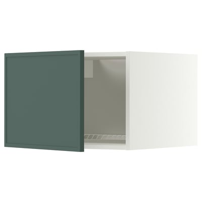 METOD Top cabinet for fridge/freezer, white/Aspudden dark grey-green, 60x40 cm
