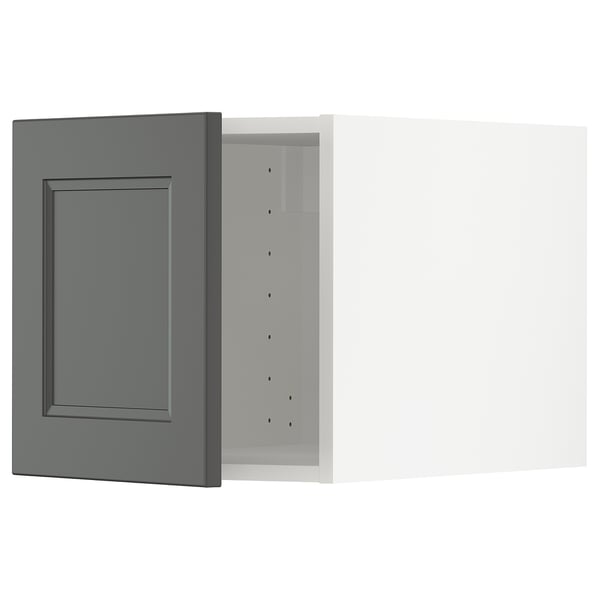 METOD kitchen cabinet, dark grey, rectangular with inset panel design, wood fiber and laminate.
