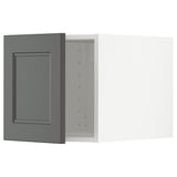 METOD kitchen cabinet, dark grey, rectangular with inset panel design, wood fiber and laminate.