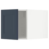 Ikea METOD kitchen cabinet in blue with recessed panel design.