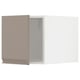 A METOD kitchen cabinet in matte grey-beige with a modern, handle-less design.
