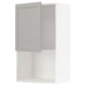 A white METOD kitchen cabinet with a light gray lerhyttan door, featuring beveled edges.