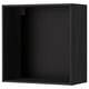 A black METOD wall cabinet from the METOD kitchen system. The cabinet is square-shaped with a flat, dark finish, and has a sleek, modern design.
