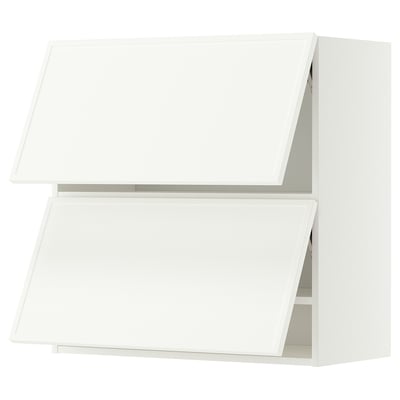 METOD Wall cabinet horizontal w 2 doors, white/Aspudden matt white, 80x80 cm