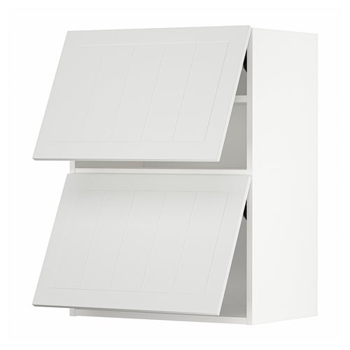 White METOD kitchen cabinet with stensund fronts, rectangular shape, 2 doors.